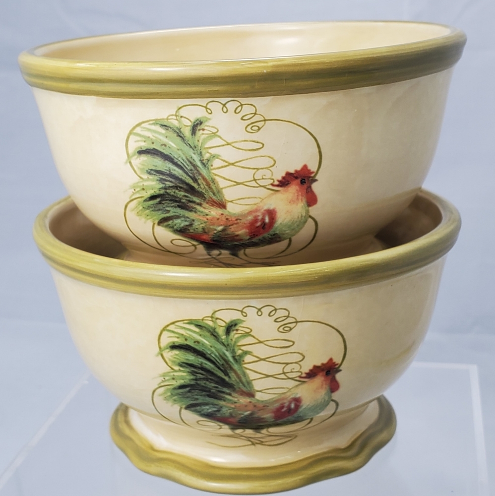Certified International Rooster Ice Cream Bowls 2